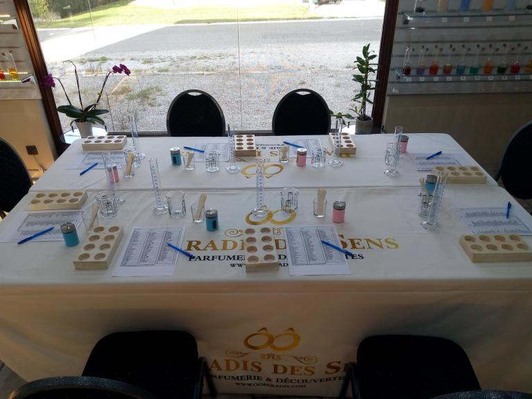 Ateliers pour Faire son Parfum personnel à la Parfumerie ÔÔ Paradis des Sens à Walcourt en Belgique